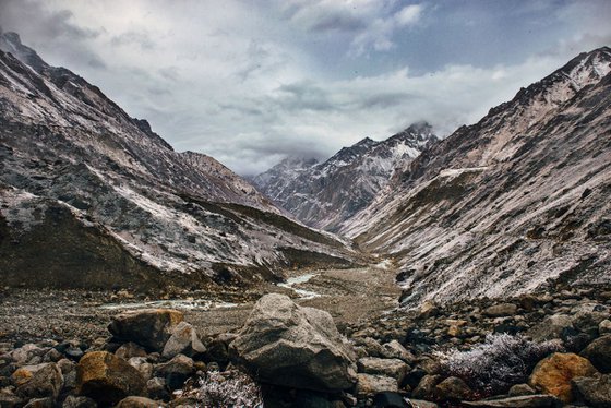 Bhagiratri valley with snowfall