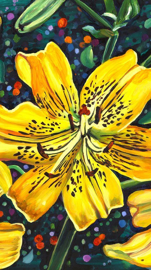 Yellow Lily Trio by Christina M Plichta