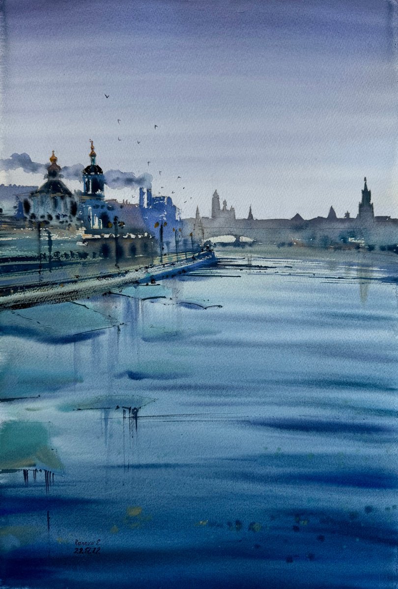 The Moscow River. By winter. by Evgenia Panova