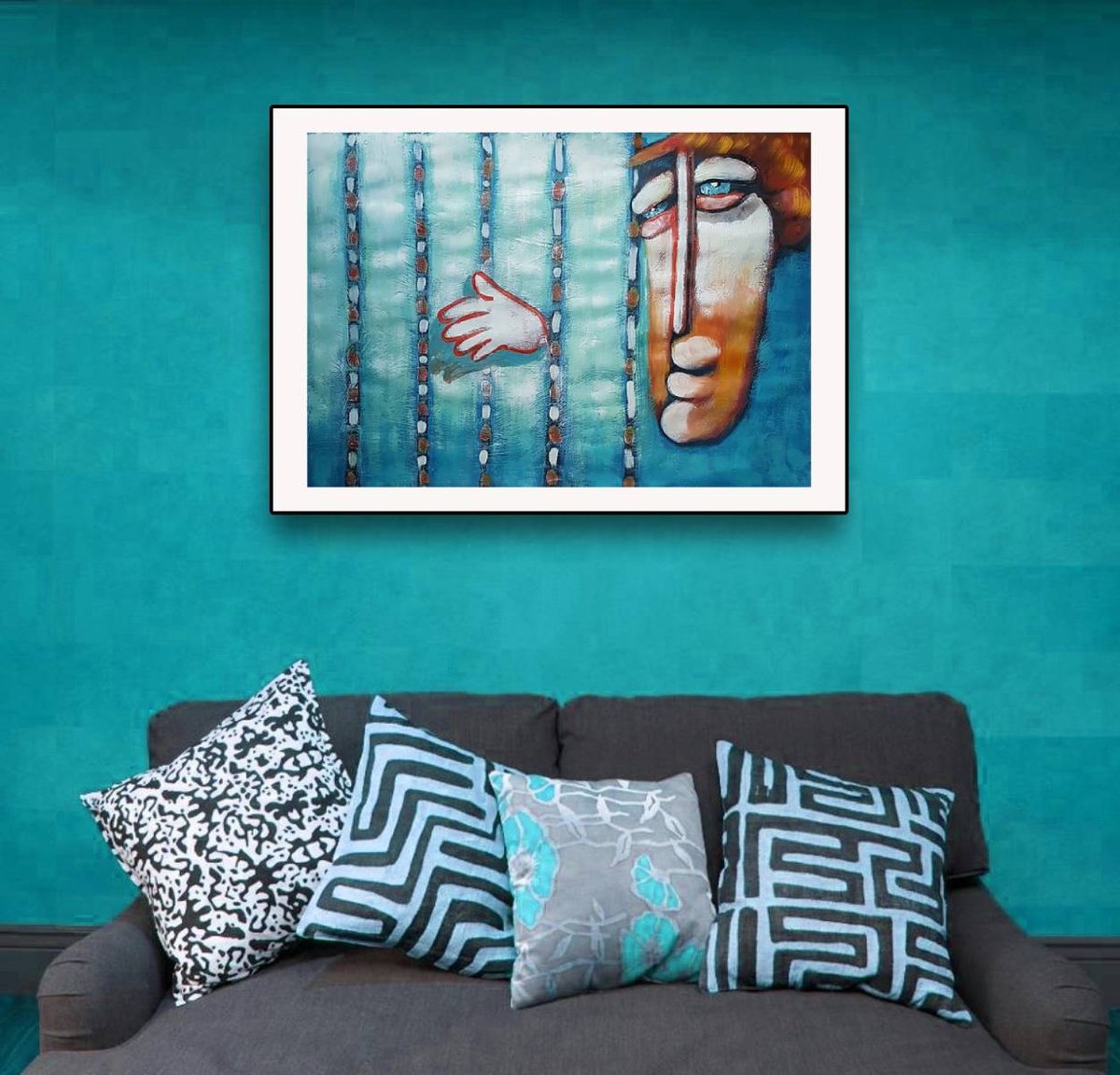 Naive Acrylic Painting , Harp Musiek Ii (84Cm X 60Cm X 0.1 Cm) By Zhana Viel, 33 X 24, Artwork For Sale On Artfinder