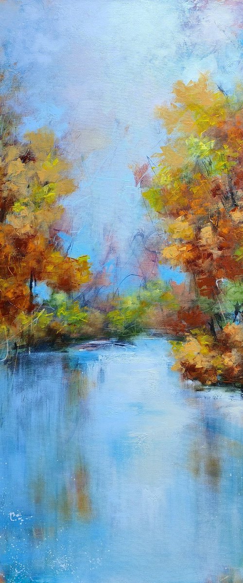 "Lake Serenity in Fall Hues" by Vera Hoi