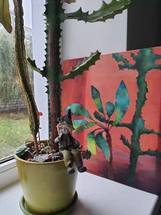 Cactus on a pink background