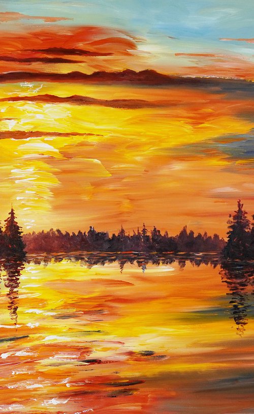 Romantic Evening Landscape D 1 by Peter Nottrott