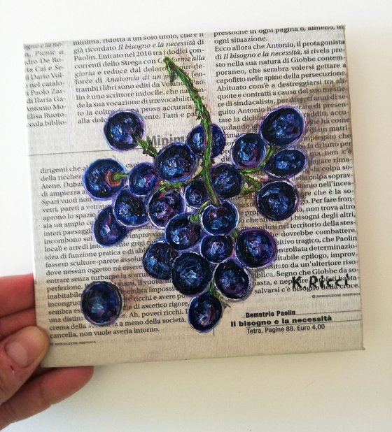 "Grapes on Newspaper"