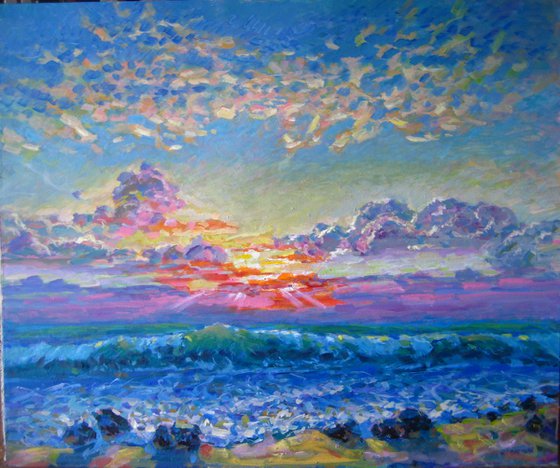 "Sea magic"120X100 cm, large painting