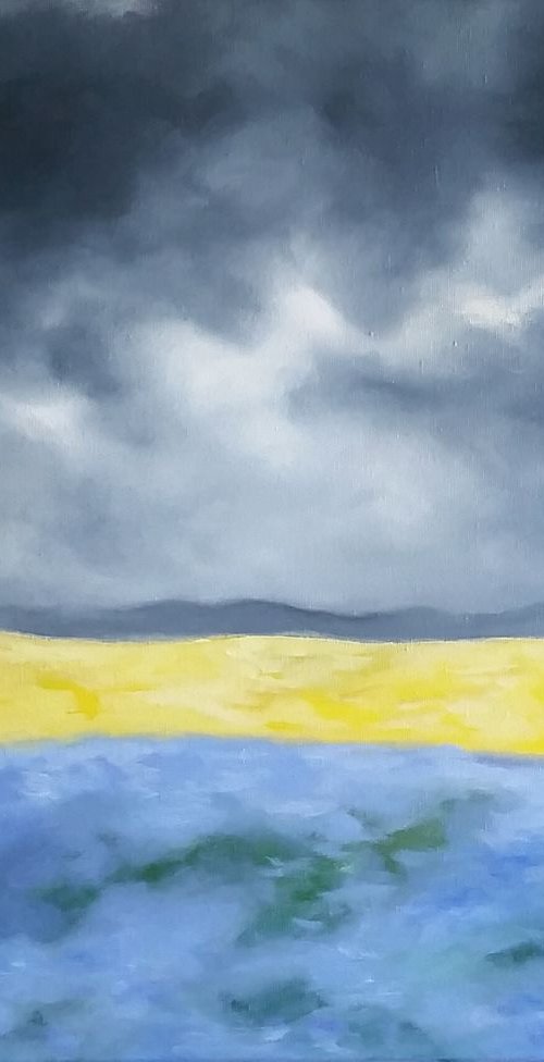 Landscape - North Dakota - Canola and Flax by Katrina Case