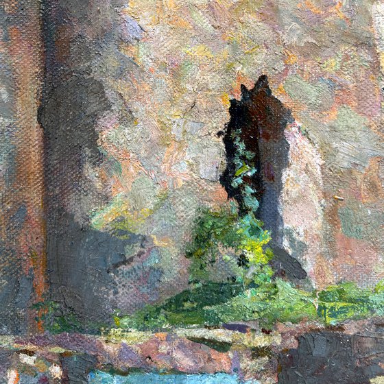 Sunlit Walls of Old Monastery