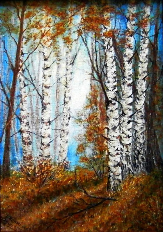 Birches in early spring ..