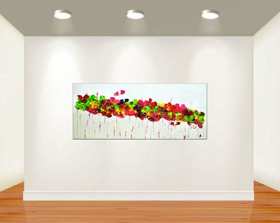 Abstract Summer - modern abstract flower painting