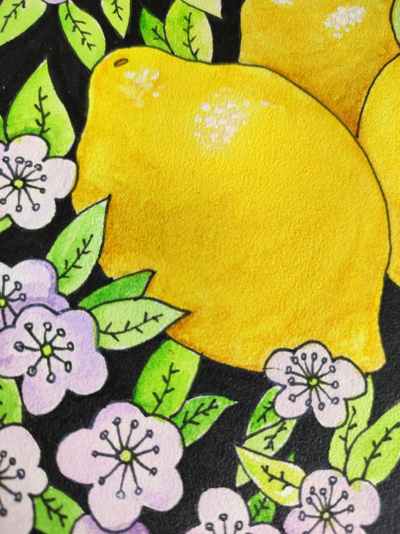 Lemons and flowers.