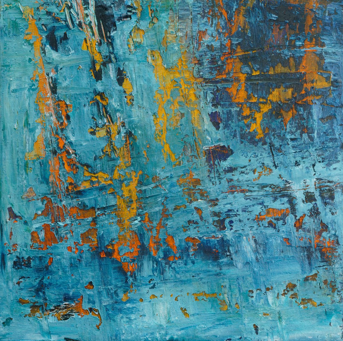 Abstract Oil Painting By Martin Sieverding, 16 X 16", Untitled, Original Artwork