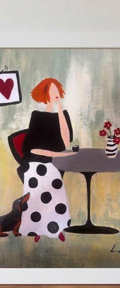 Dachshund, Coffee and Moments of Silence by Liudmyla Levitas