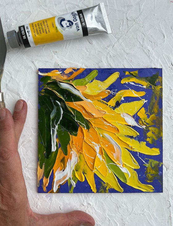 Sunflower oil impasto painting