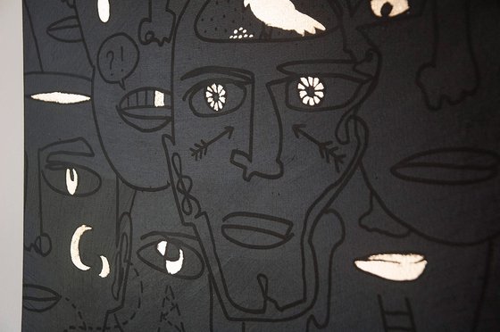 Gold in Their Eyes - Black Painting