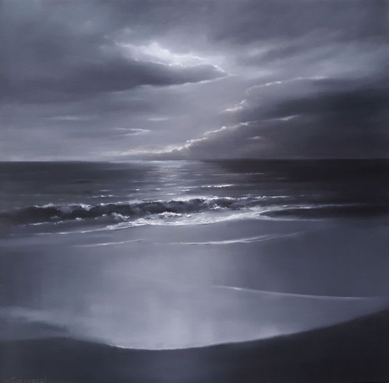 SILVER SEA. 80x80cm