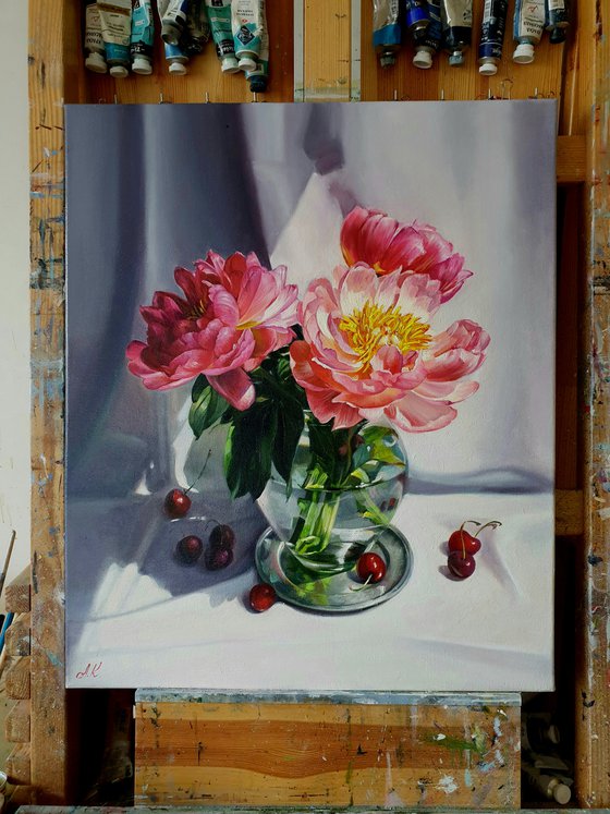 "Before the transformation... "   peonies flower 2021