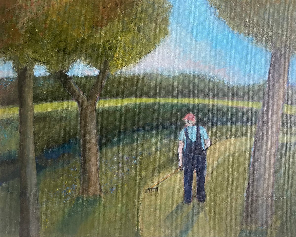 Man with Rake by Nigel Sharman