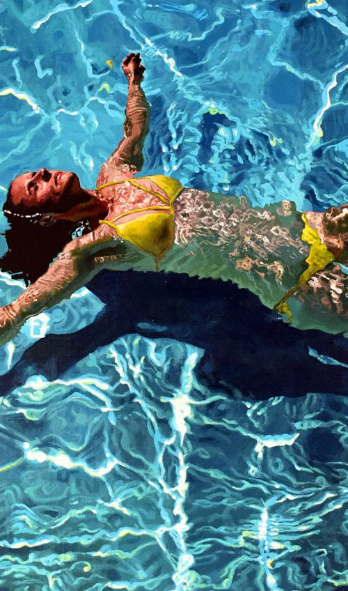 Bliss - Swimming Painting by Abi Whitlock