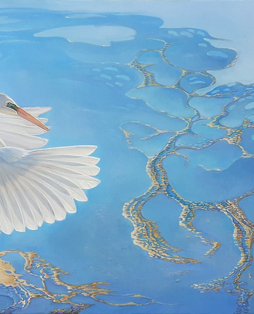 A GREAT WHITE HERON by Tatiana Rezvaya