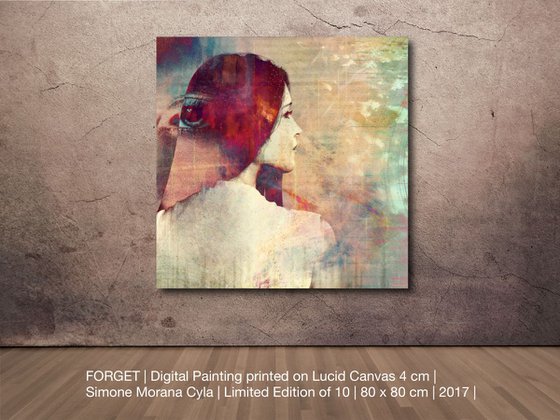 FORGET | 2017 | DIGITAL PAINTING ON LUCID CANVAS | HIGH QUALITY | LIMITED EDITION OF 10 | SIMONE MORANA CYLA | 80 X 80 CM