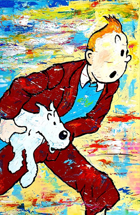 TinTin and Snowy run before the storm
