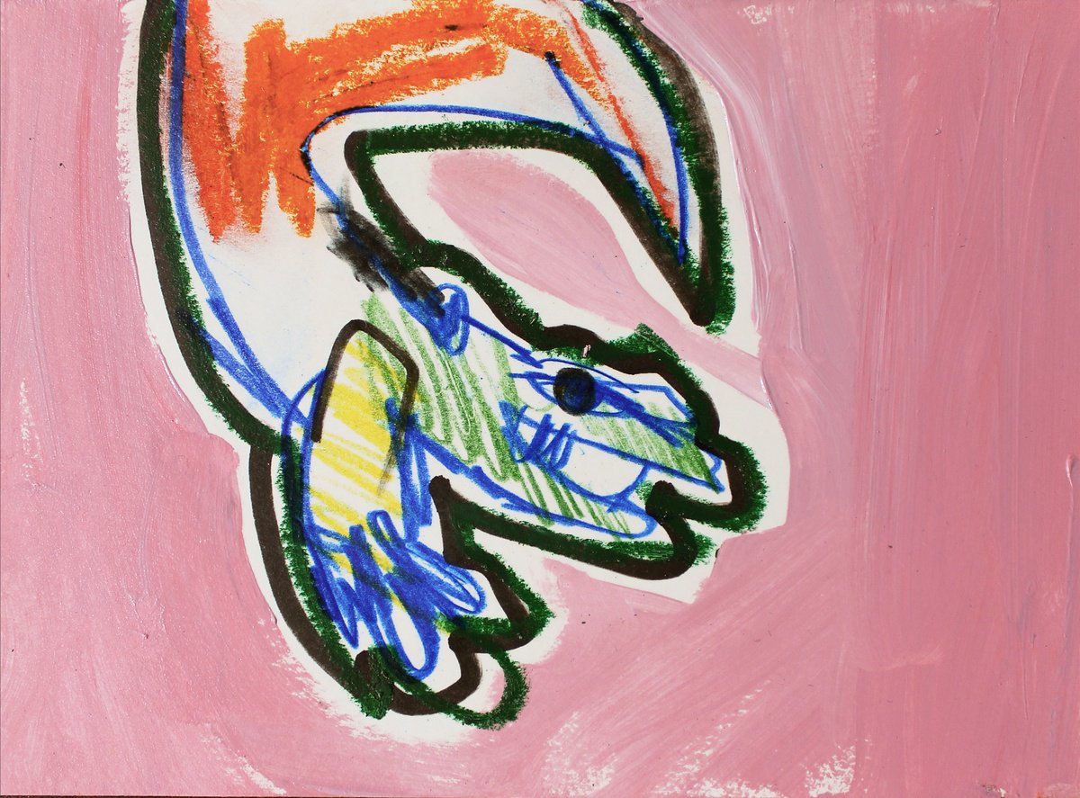 Expressive Animal Print By Milos Hronec, 8 X 6", Razsterica Little, Original Artwork