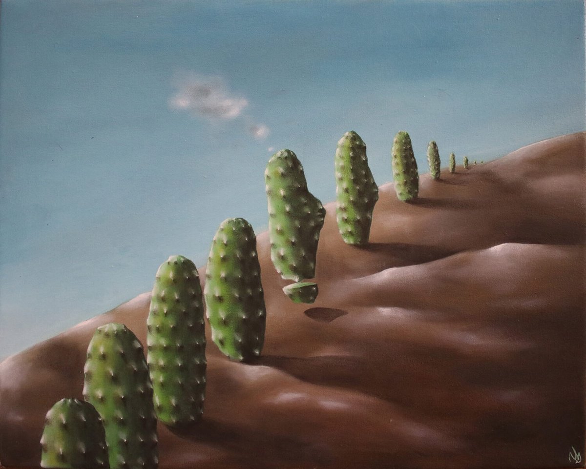 Surrealistic Botanical Oil Painting By Vanessa T Stefanova, 20 X 16", The Magician, Original Artwork