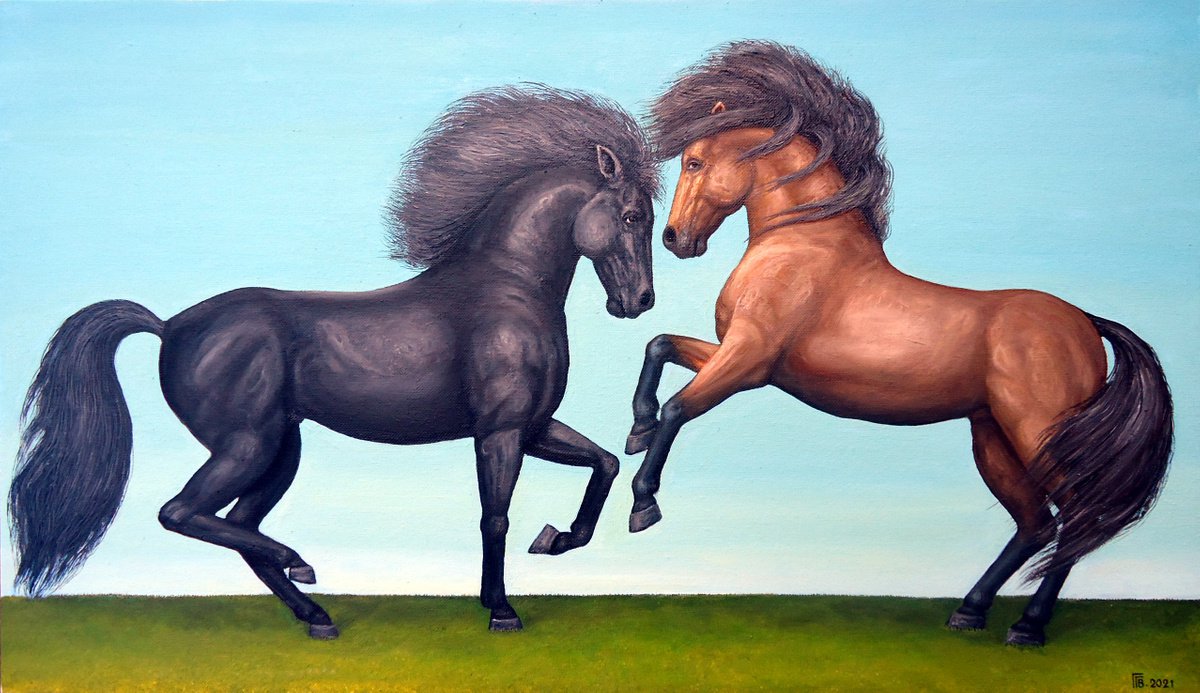 Windy Stallions by Grigor Velev