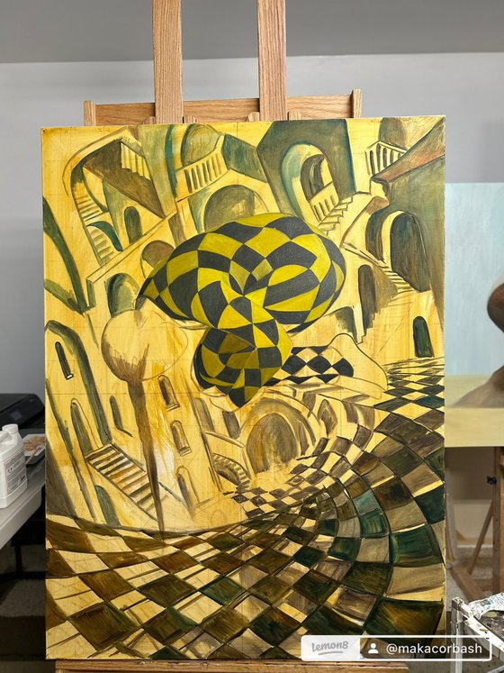 Original Oil Painting The Equilibrist Dream