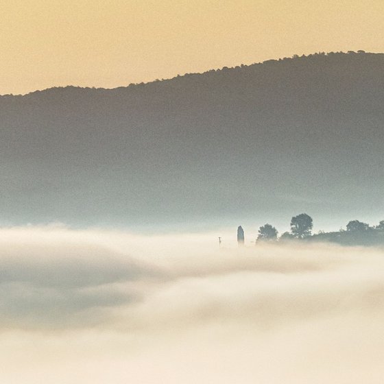 Island in the fog III. - Landscape in Tuscany, Italy