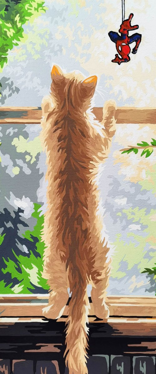 Small spider on the window by BAST