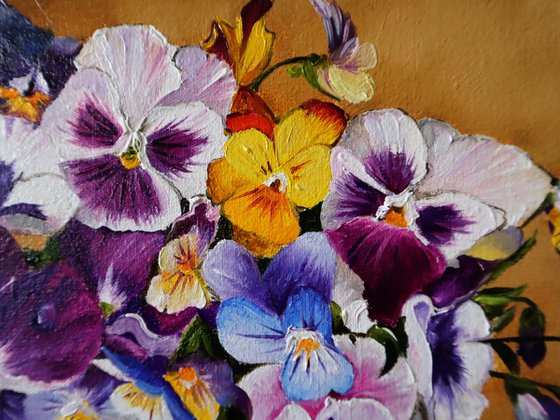 Pansies in a vase