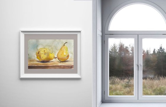 “Two pears in a Light Environment” 11,4*7,4”