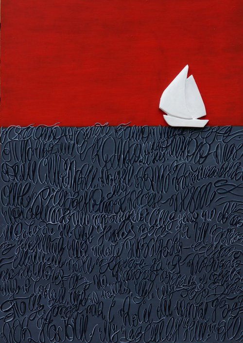 "Boat Trip In Gray & Red" by Petq Popova