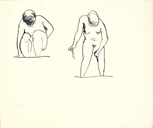 Nude washing 2, 25x21 cm by Frederic Belaubre