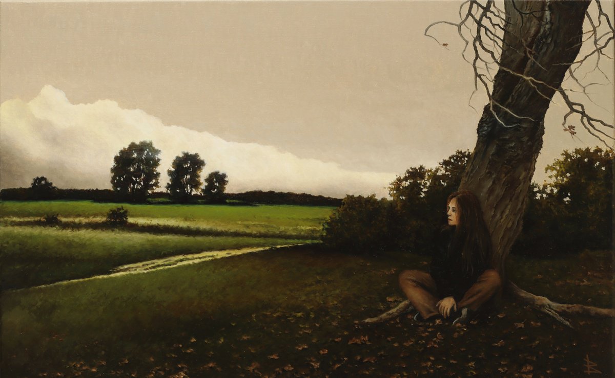 Photorealistic Oil Painting , Autumn Melancholy By Oleg Baulin, 31 X 20, Artwork For Sale On Artfinder