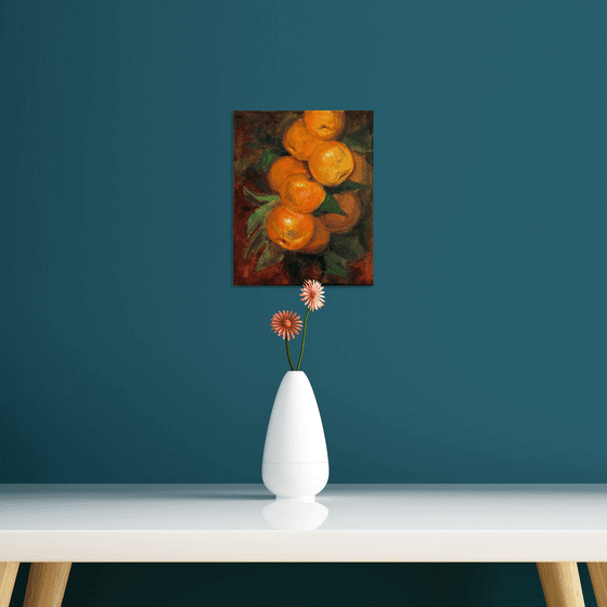 Still Life of a branch of Mandarin Oranges