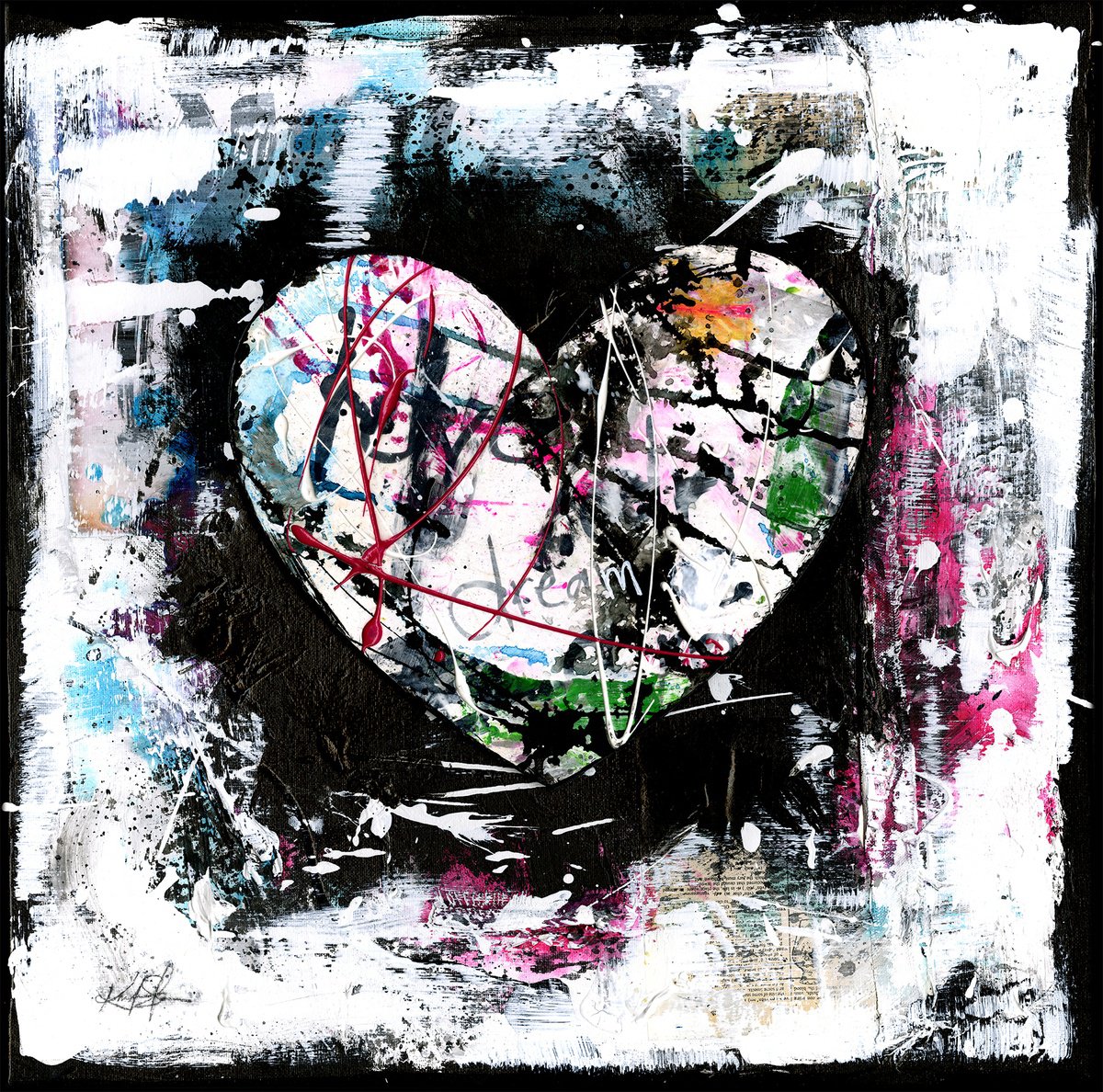 Abstract Painting By Kathy Morton Stanion, 20 X 20", Heart Music 2, Original Artwork