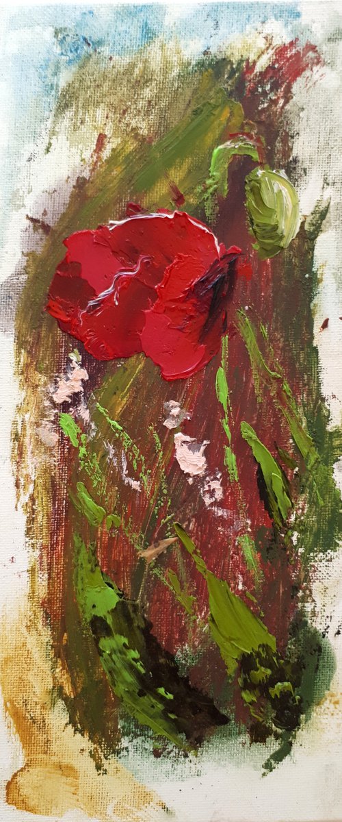 Poppy... /  ORIGINAL OIL PAINTING by Salana Art / Svetlana Samovarova