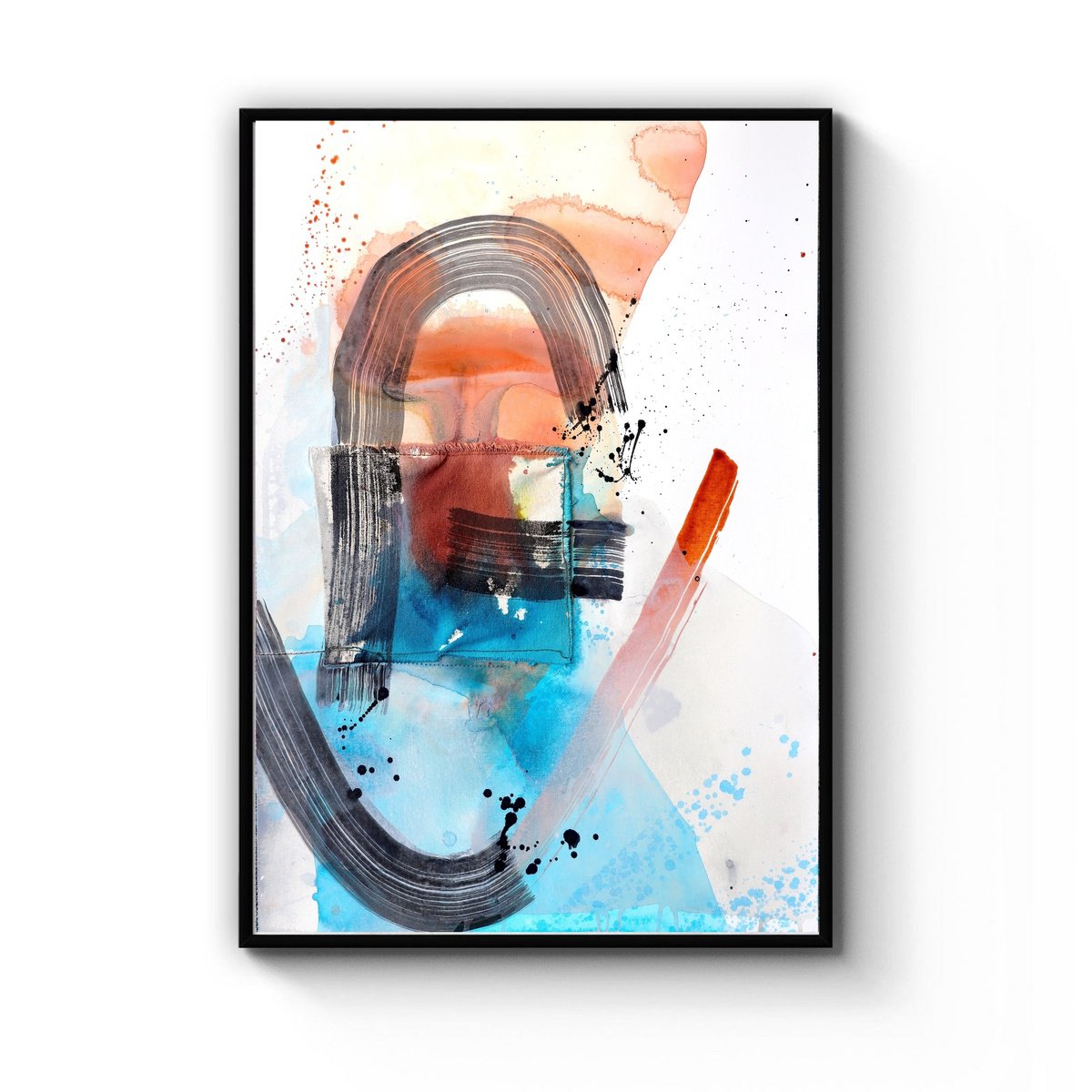 Organic Abstract Painting By Poovi Art, 18 X 24", Falling Leaves 02, Original Artwork