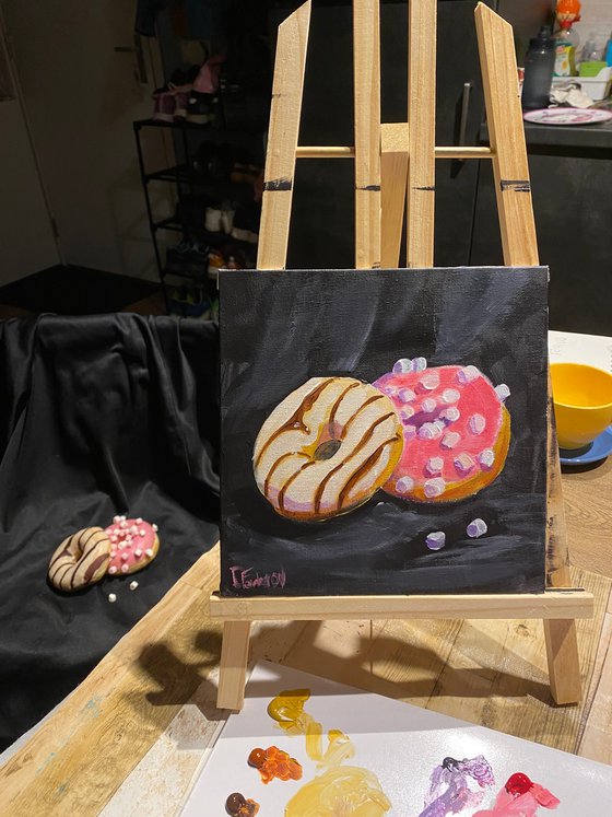 Still life with donuts