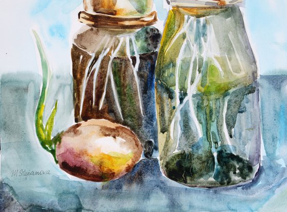 Onions in a jar