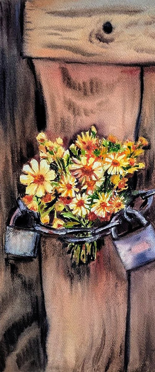 Flowers Behind the Lock by Maryna Boiko