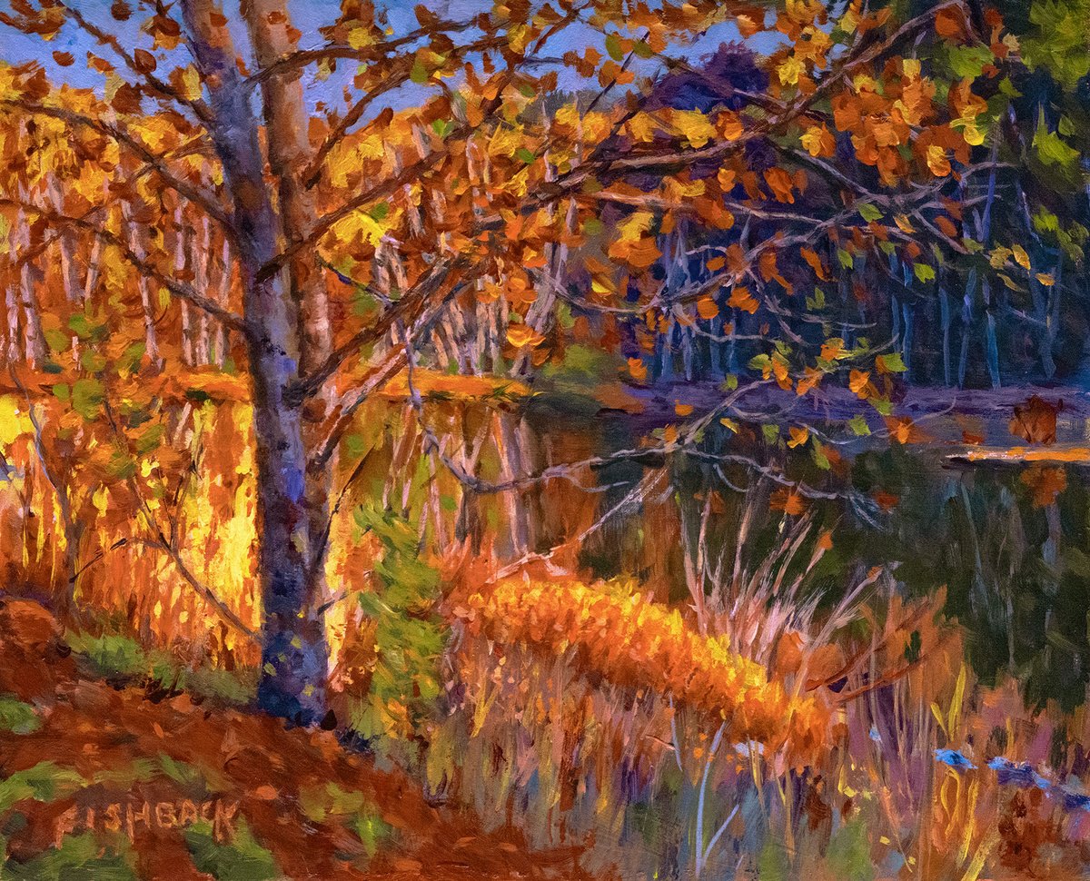 Impressionistic Landscape Acrylic Painting By Daniel Brian Fishback, 10 X 8, Almost Sundown, Original Artwork