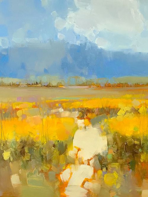 Field of Flowers, Original oil painting, One of a kind Signed by Vahe Yeremyan