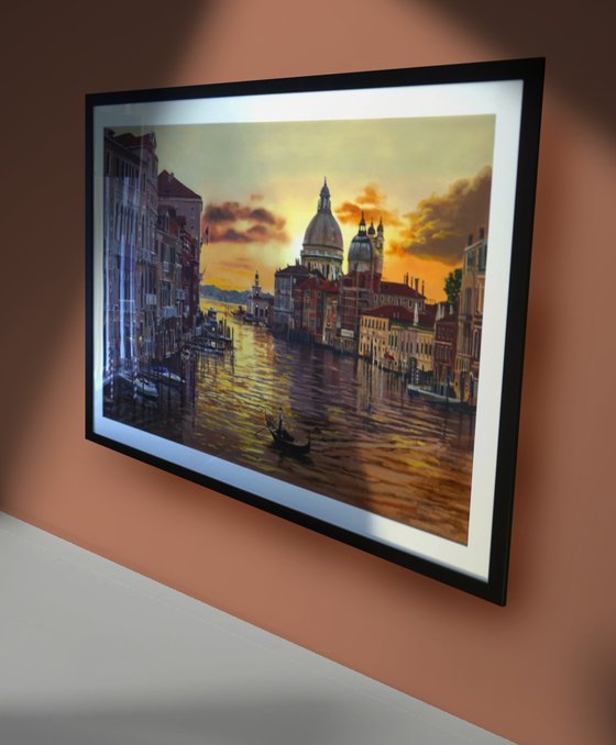 Golden Venice - Very large framed painting