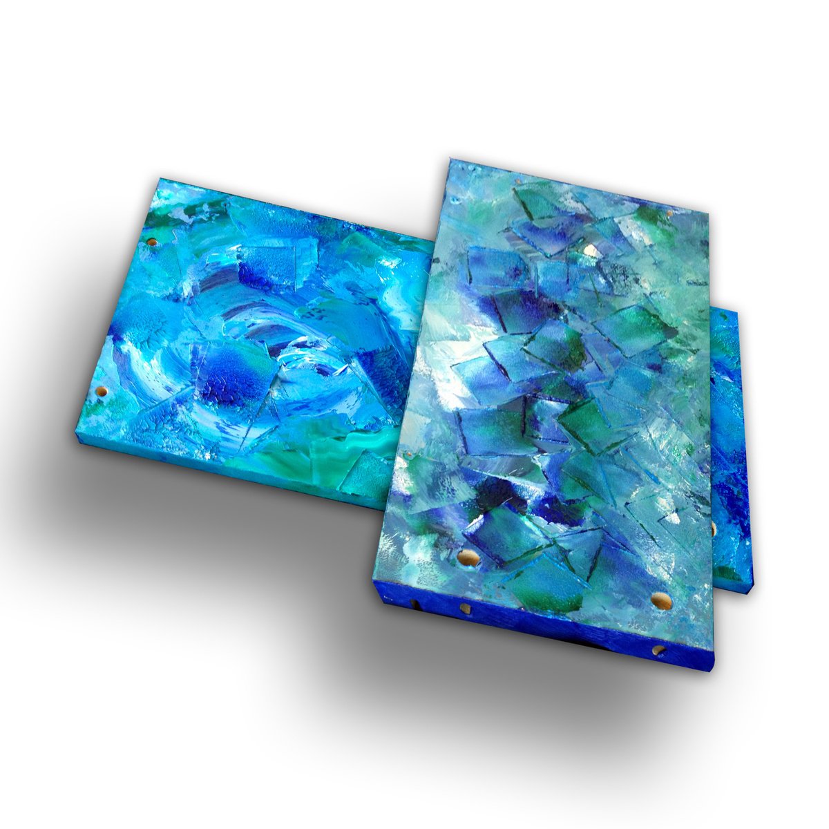 Abstract Oil Painting By Preston M. Smith (Pms), 14 X 14", "Waterboarding", Original Artwork