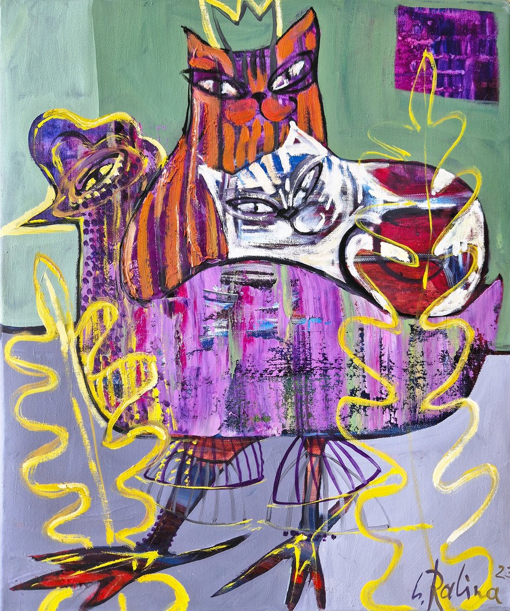 Organic Abstract Oil Painting By Yelena Ralina, 20 X 24", Warmth And Coziness, Original Artwork