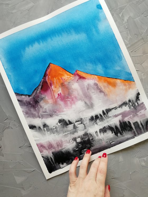Moutain range painting