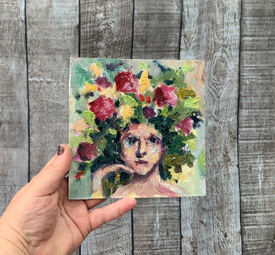 Woman Face with Flower Crown